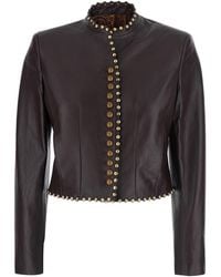 Etro - Leather Jacket With Elegant Details And Soft Lining For - Lyst