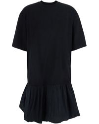 MSGM - Dress V-Neck Cotton - Lyst