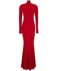 Norma Kamali - High-Neck Long-Sleeve Slim-Fit Long Jumpsuit - Lyst
