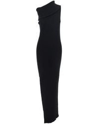 Rick Owens - One-Shoulder Rib Knit Dress With Playful Side Vent - Lyst