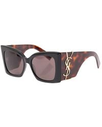 Saint Laurent - 'Sl M119 Blaze' Tortoiseshell Sunglasses With Cassandre - Lyst