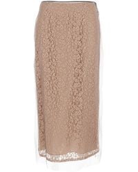 Fendi - Tube Skirt With All-Over Floral Embroidery - Lyst
