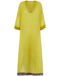 VLISCO DIALOGUES - Kaftan With V-Neck And Front Metal Plate - Lyst