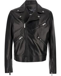 Versace - Biker Jacket With Zipped Pockets - Lyst