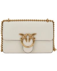 Pinko - Borsa Mini 'Love One' Con Tracolla A Catena E Placca Love Birds - Lyst