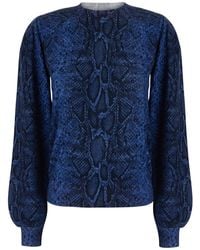 Twinset - Crew-Neck Sweater With Knit Workmanship And Contrasting D - Lyst