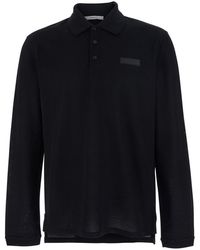 Givenchy - Polo Shirt With Logn Sleeves And Chest Logo Patch - Lyst