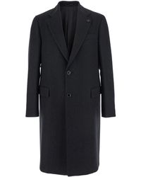 Lardini - Single-Breasted Coat With Classic Lapels - Lyst