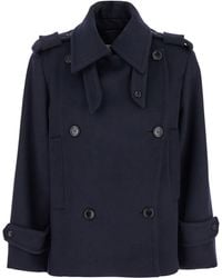 Max Mara - 'Laveno' Double Breasted Jacket With Wide Pointed Lapels - Lyst
