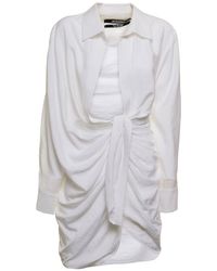 Jacquemus - 'La Robe Bahia' Short Draped Shirt Dress - Lyst