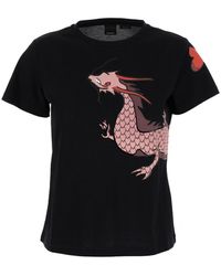 Pinko - T-Shirt 'Quentin' Con Stampa Drago - Lyst