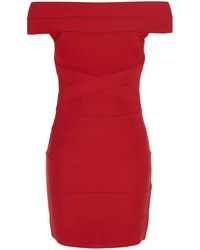 ROTATE BIRGER CHRISTENSEN - Mini Dress With Off-Shoulder Design And Elastic Inserts On - Lyst