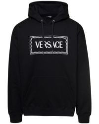 Versace - Hoodie With Contrasting Logo Lettering Print - Lyst