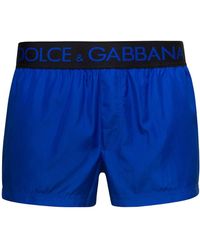 Dolce & Gabbana Costume con elastico con logo e tasca posteriore in poiliestere uomo - Blu