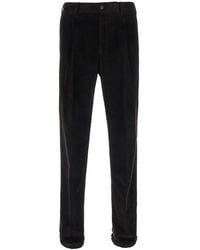 PT Torino - Dark Chino Pants With Front Pleats And Logo Patch On T - Lyst