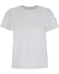 Moncler - T-Shirt With Logo Embroidered On The Sleeve - Lyst
