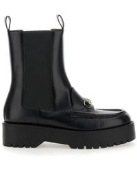 Gucci - Ankle Boots With Horsebit And Lug Sole - Lyst