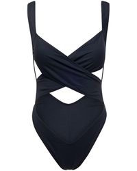 Reina Olga - 'exotica' One-piece Swimsuit With Cut-out And Cross-strap In Polyamide Stretch - Lyst