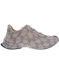 Gucci - ' Run' Low Top Sneakers With All-Over Gg Print - Lyst
