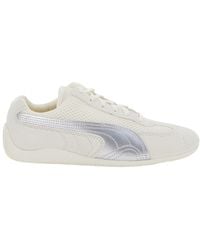 PUMA - 'Speedcat' Low Top Sneakers With Logo Patch On The Tongue And Formstrip Logo Detail On The Sidei N Leather And Mesh - Lyst