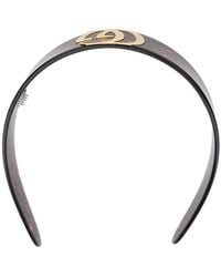 Gucci - Headband With Tortoiseshell Print And Gg Plaque - Lyst