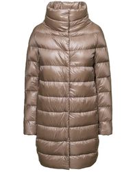 Herno - 'dora' Long Down Jacket With Funnel Neck In Nylon - Lyst