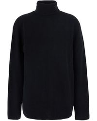 The Row - 'Stepny' Sweater With Ribbed Design And High Collar - Lyst