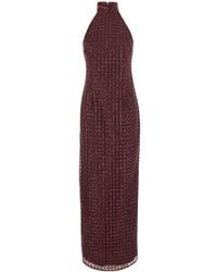 ROTATE BIRGER CHRISTENSEN - Dress Halterneck Sequin Polyester - Lyst
