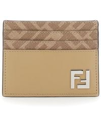 Fendi - Card Holder With Ff Plaque On The Front - Lyst