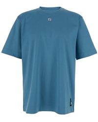 Fendi - T-Shirt Girocollo Con Logo Metallico Sul Fronte - Lyst