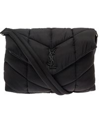 Saint Laurent - 'Puffer' Shoulder Bag With Tonal Logo - Lyst