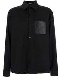 Balmain - Camicia Con Colletto Classico E Dettaglio Logo Sulla Tasca In - Lyst