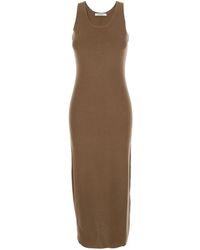Max Mara - 'Aceri' Dress With Round Neck And Rear Single Slit - Lyst
