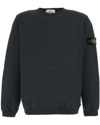 Stone Island - Crewneck Sweatshirt With Logo Patch On The Sleeve In - Lyst