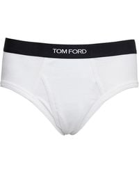 Tom Ford - Man's White Cotton Briefs With Logo - Lyst