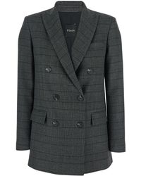 Plain - Double-Breasted Jacket With Peak Revers And All-Over Stripe - Lyst
