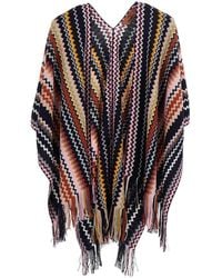 Missoni - Hooded Cape Tech Fabric Acrylic Coat - Lyst