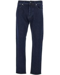 Stone Island - Jeans With Logo Patch On The Rear And Belt Loops In - Lyst