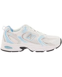 New Balance - 530' White And Low Top Sneakers With Logo Patch In Tech Fabric - Lyst