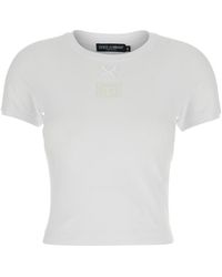 Dolce & Gabbana - Dolce & Gabbana Logo-Embroidered Cotton T-Shirt - Lyst