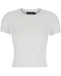 Dolce & Gabbana - T-Shirt With Logo On The Front - Lyst