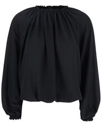 Le Plain - Top With Dropped Shoulders And Curlsin Fabric - Lyst