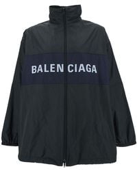 Balenciaga - Giacca Con Zip E Stampa Logo A Contrasto - Lyst