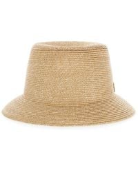 Saint Laurent - Straw Fedora Hat With Cassandre Pin On The Front For - Lyst