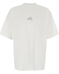 Balenciaga - Crew Neck T-Shirt With Logo Lettering On Front And Back - Lyst