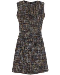 Plain - Dress With Concealed Back Closure And Patterned Motif - Lyst