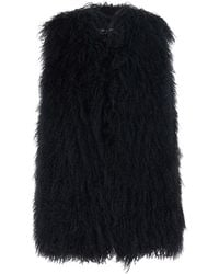Le Plain - Real Lamb Fur Gilet With And 100% Tibet Fur For - Lyst