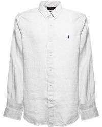 Polo Ralph Lauren - Man 's Linen Shirt With Logo - Lyst