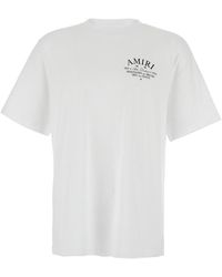 Amiri - Crewneck T-Shirt With Logo Lettering On Front And Rear - Lyst