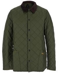 Barbour - 'Heritage Liddesdale' Jacket With Classic Corduroy Collar And Logo Lettering On The Front - Lyst